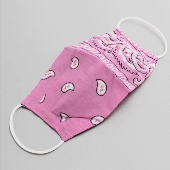 Pink Paisley Print Bandana Face Mask - 5 LEFT !! - Picture 3 of 4